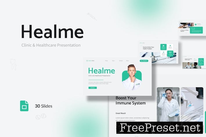 Healme - Clinic and Healthcare Google Slides LHVCY3V