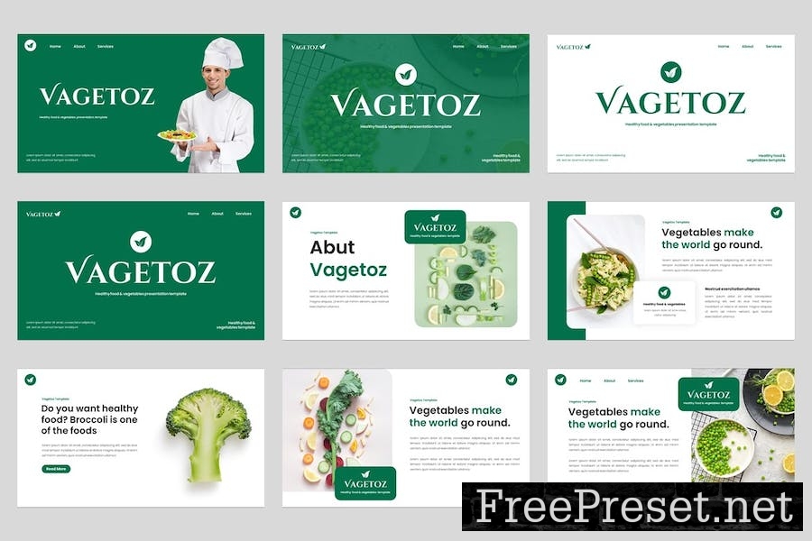 Healthy food & vegetables Google Slides Template A8YNEDZ