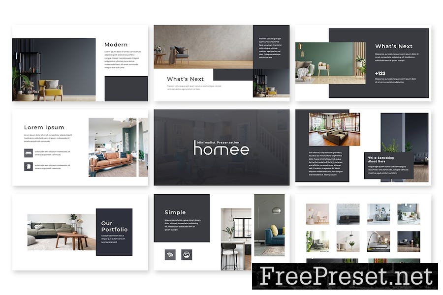 Homee - Minimalist Google Slides Template F7G527H