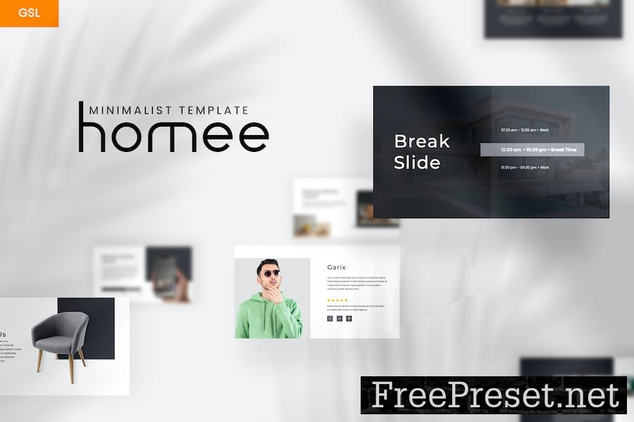 Homee - Minimalist Google Slides Template F7G527H