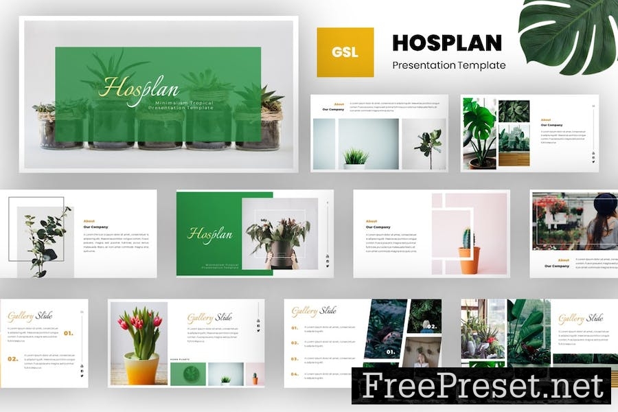 Hosplan Minimalism Tropical Google Slides Template 9QGASXV