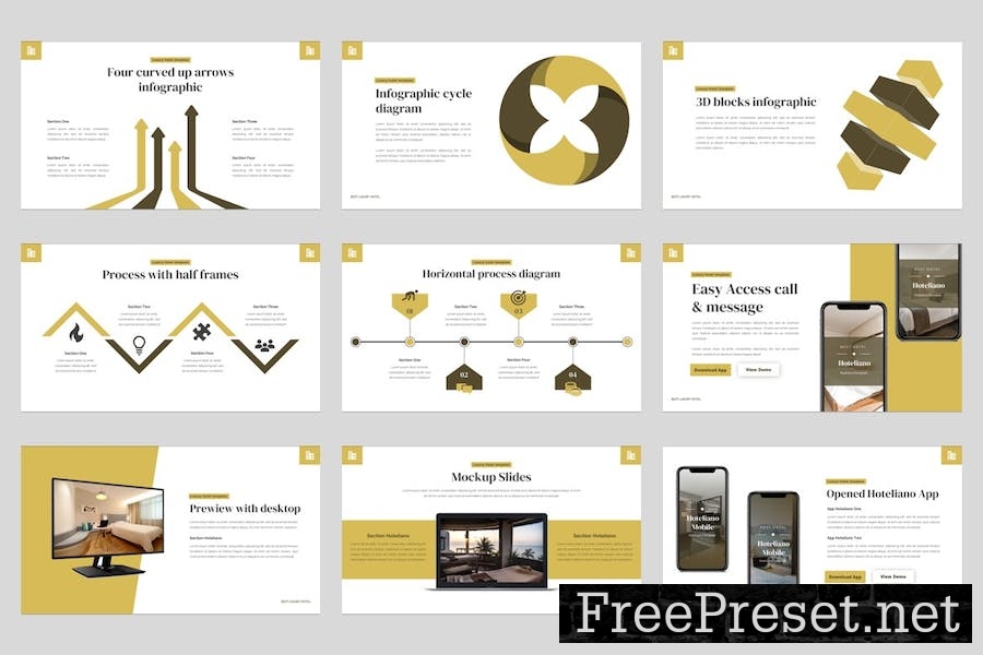 Hoteliano - Luxury Hotel Google Slides Template NL88GXP