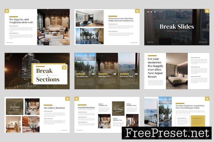 Hoteliano - Luxury Hotel Google Slides Template NL88GXP