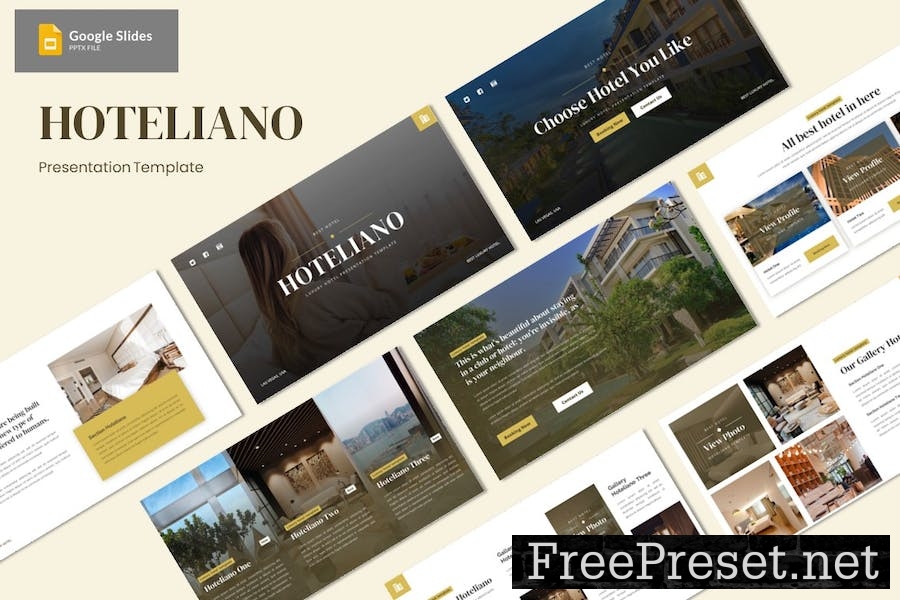 Hoteliano - Luxury Hotel Google Slides Template NL88GXP