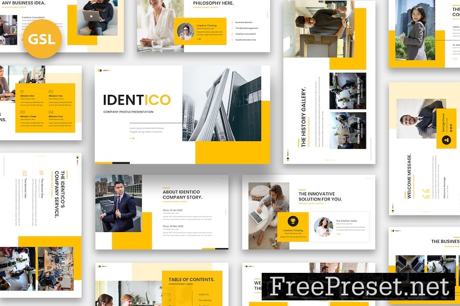 Identico - Company Profile Google Slides Z4CWUJB