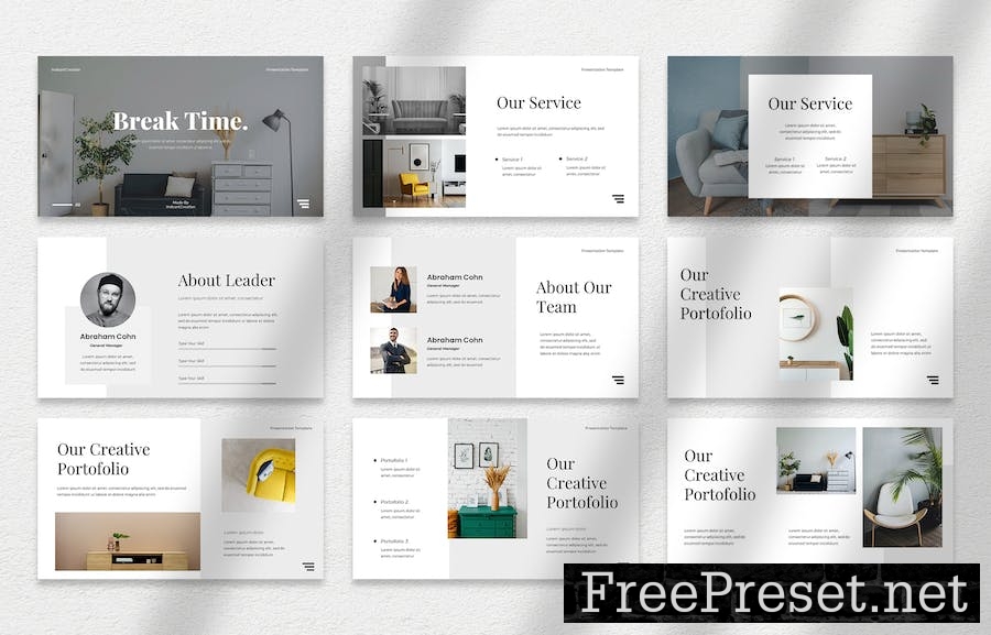 Interio Googleslide Presentation template YSQZ53Q