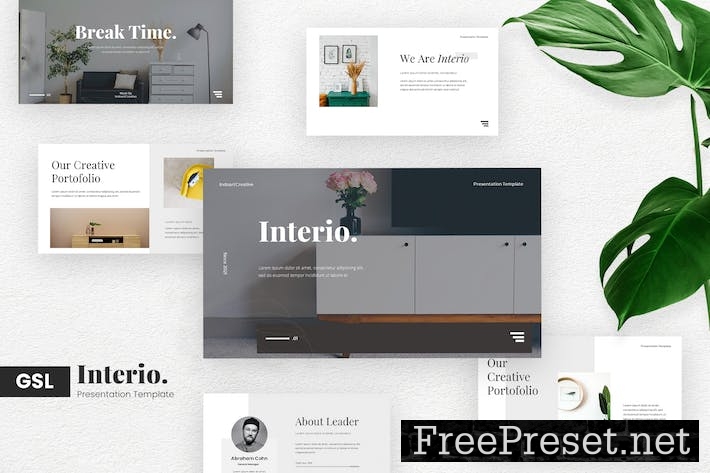 Interio Googleslide Presentation template YSQZ53Q