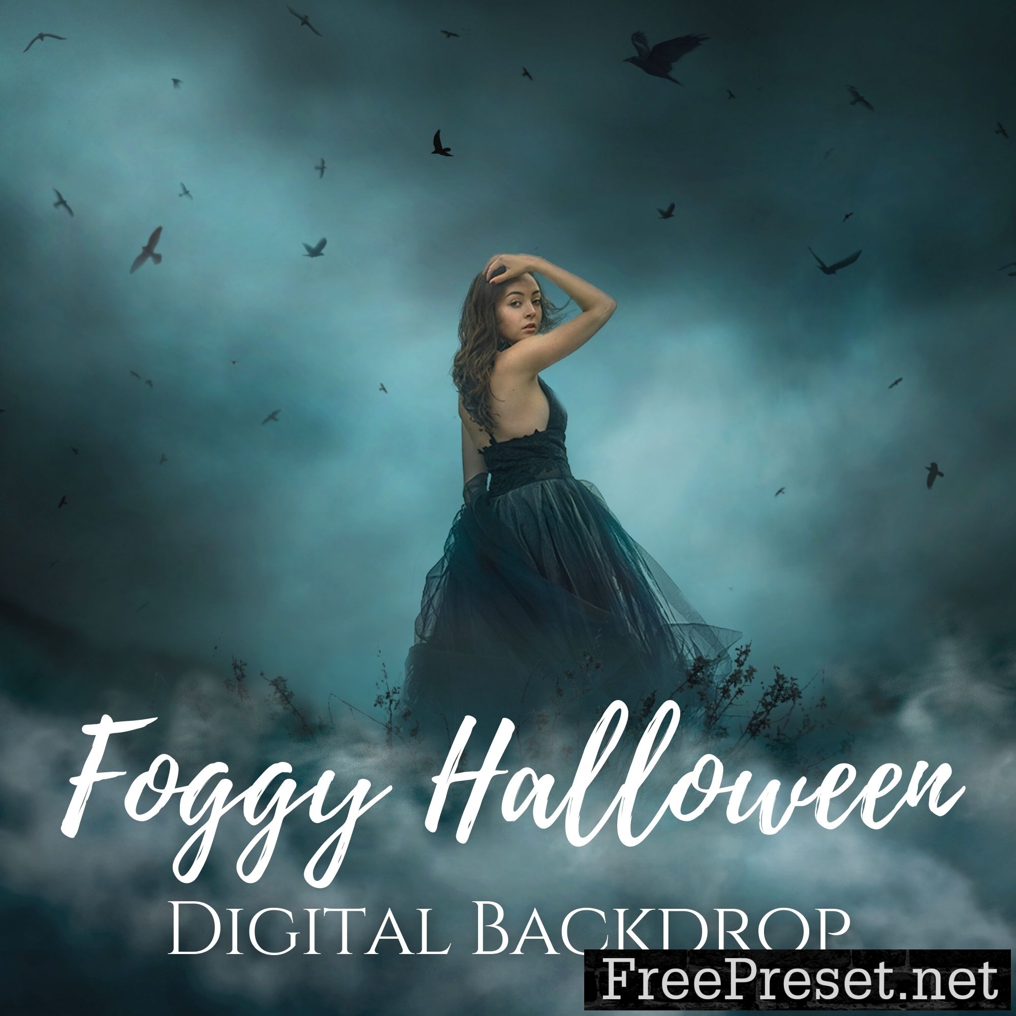 Jessica Drossin - Foggy Halloween Background Overlays