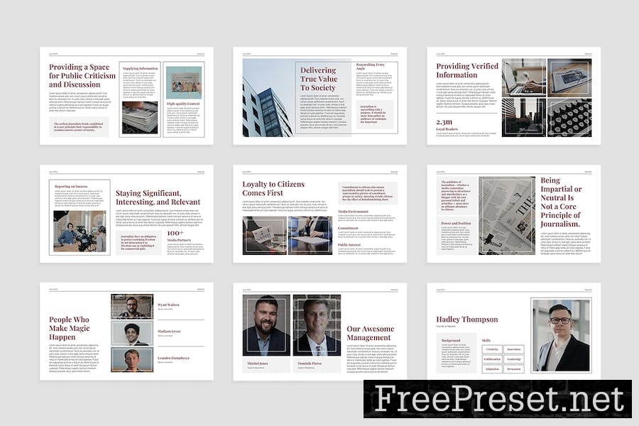 Journalism Slides Presentation Template PADX4UD