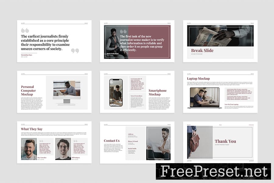 Journalism Slides Presentation Template PADX4UD