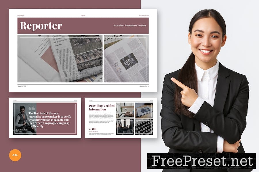 Journalism Slides Presentation Template PADX4UD