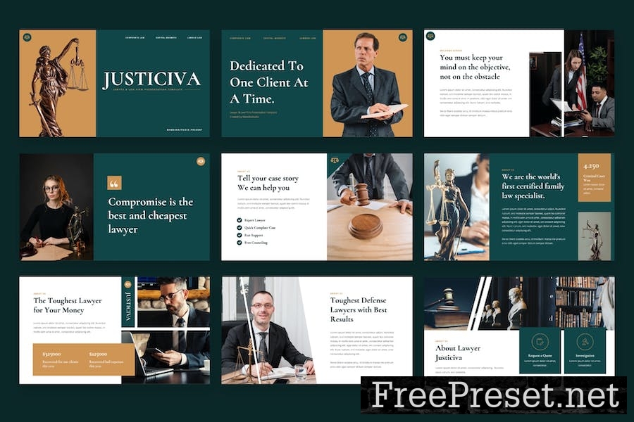 Justiciva - Lawyer Google Slides Template FPPX977