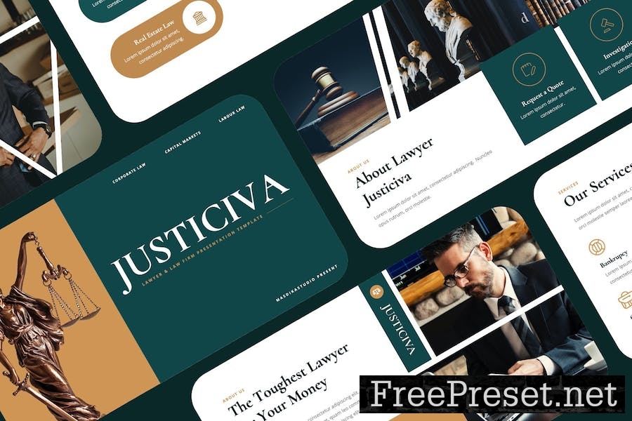 Justiciva - Lawyer Google Slides Template FPPX977