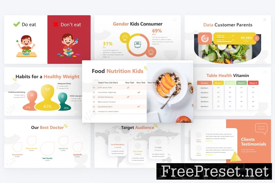 Kiddily Healthy Food Google Slides Template PHLTD29