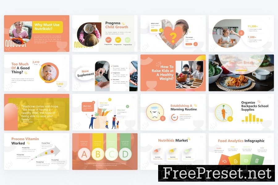 Kiddily Healthy Food Google Slides Template PHLTD29