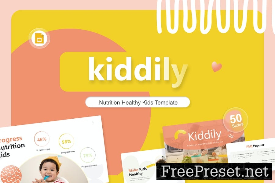 Kiddily Healthy Food Google Slides Template PHLTD29