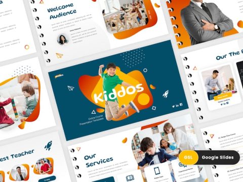 Kiddos - Education School Google Slides Template XZGTTKT