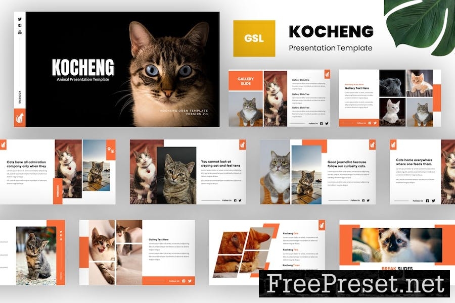 Kocheng - Cat Animal Google Slides Template N7Q2KFE