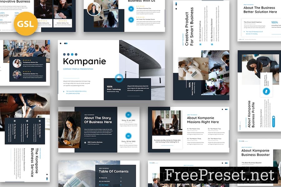 Kompanie - Company Profile Google Slides 7B62N2W