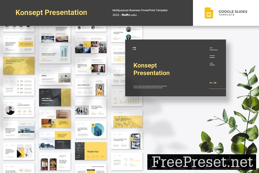 Konsept - Corporate Google Slides Template DBF33ZQ