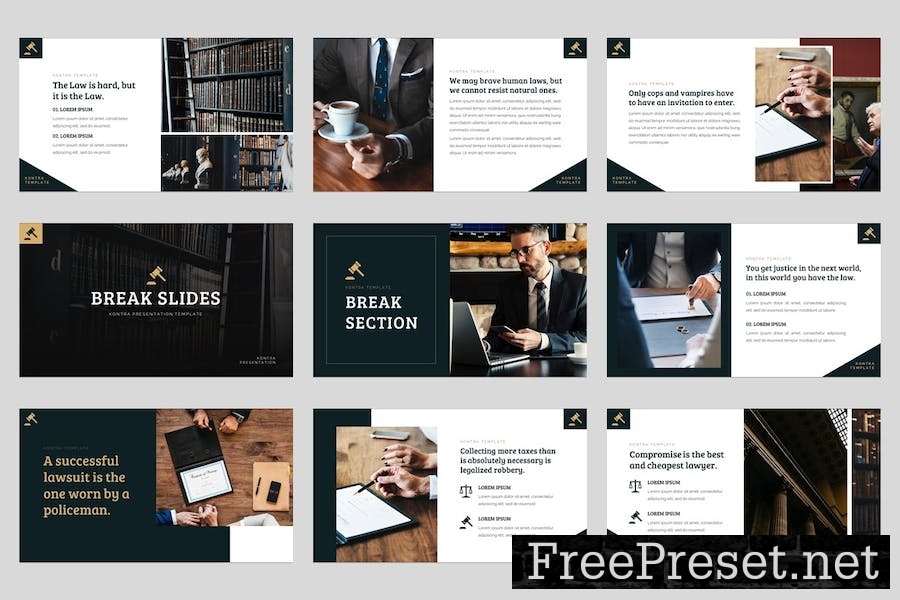 Kontra - Attourney & Lawyer Google Slides Template TRA5QNS