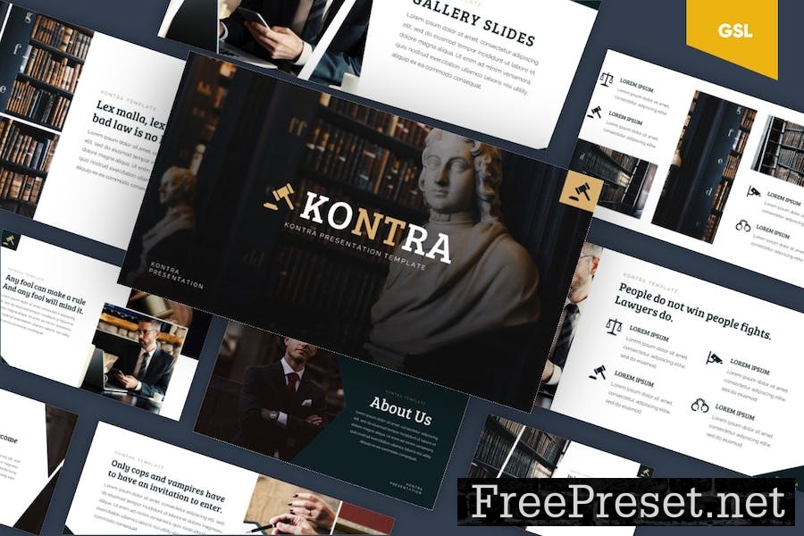 Kontra - Attourney & Lawyer Google Slides Template TRA5QNS