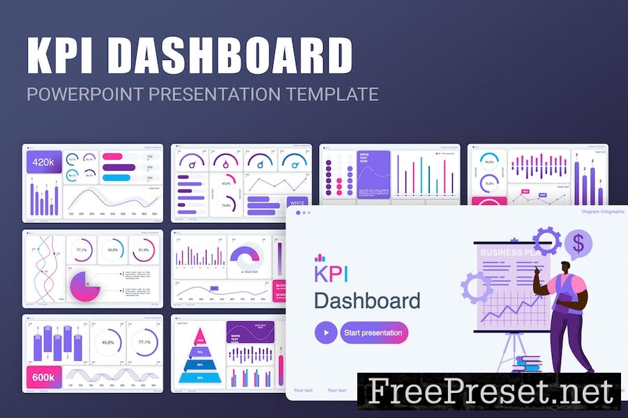 KPI Dashboard PowerPoint Template JFMEFTB