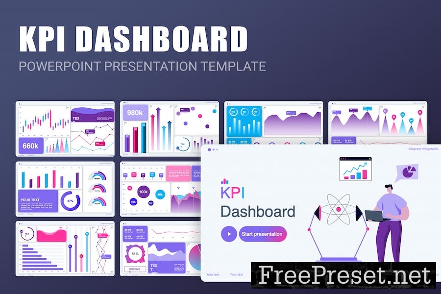 KPI Dashboard PowerPoint Template T764884