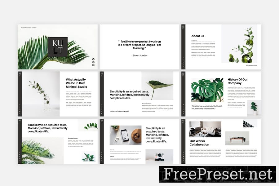 Kult - Minimal Creative Google Slides Template AZ2ZNZD