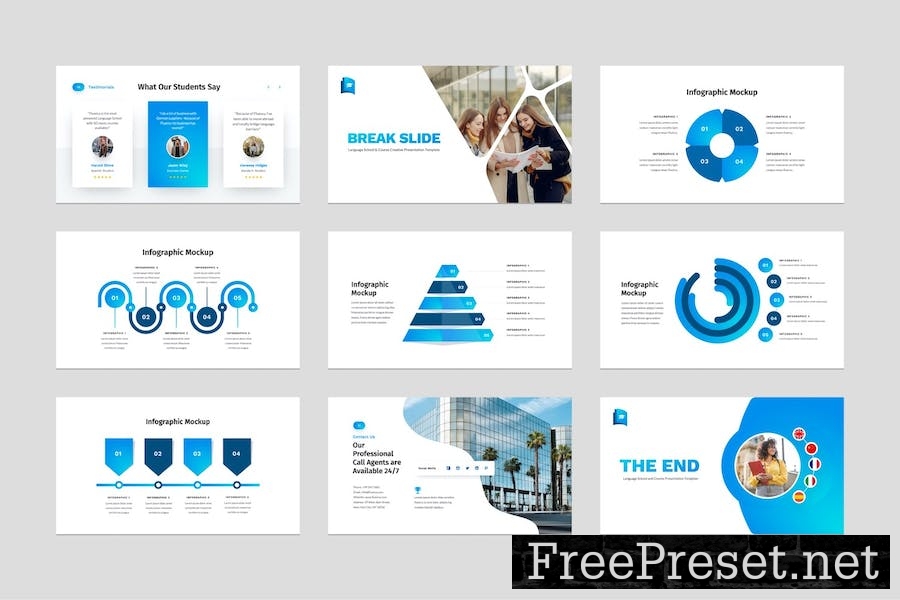 Language School Slides Presentation Template M3WBPMY