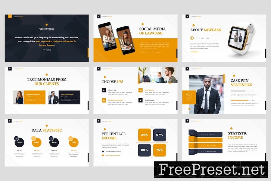 Lawcaso - Lawyer & Attorney Google Slides Template TDFNLH7