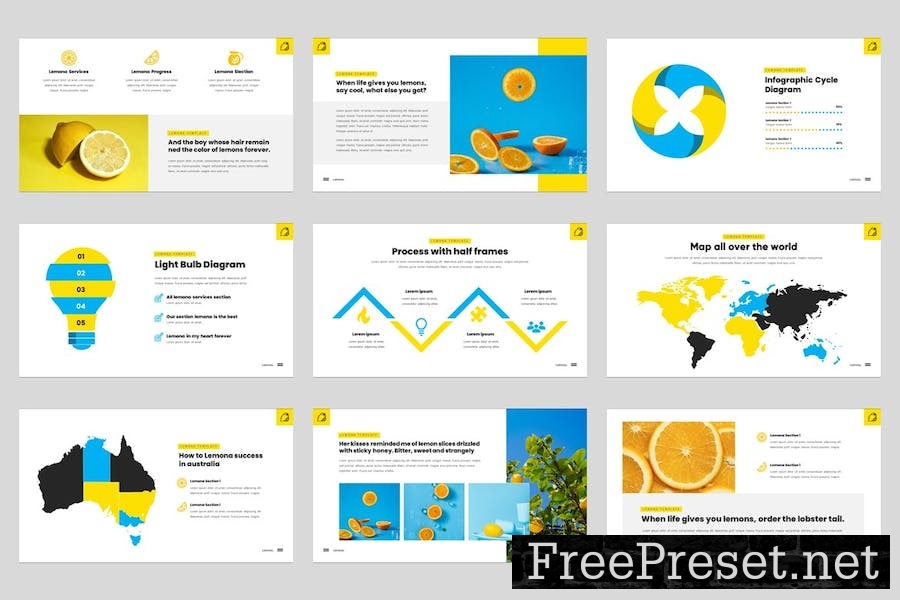 LEMONA - Fresh Fruit Google Slides Template YNT4JBV