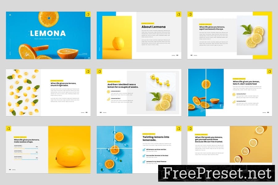 LEMONA - Fresh Fruit Google Slides Template YNT4JBV