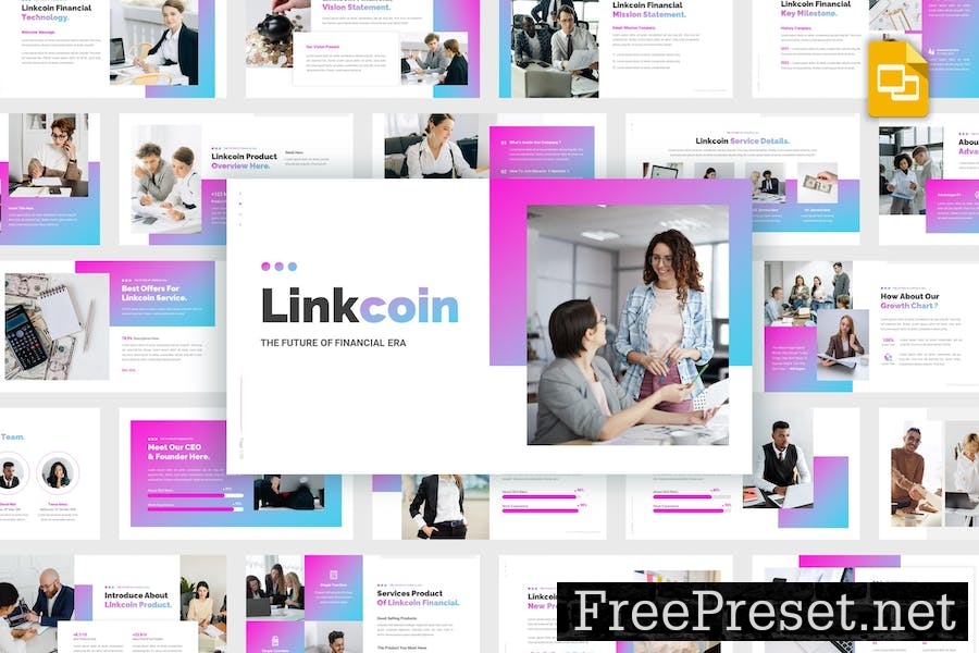 Linkcoin - Fintech Google Slides Template FY6R7MU