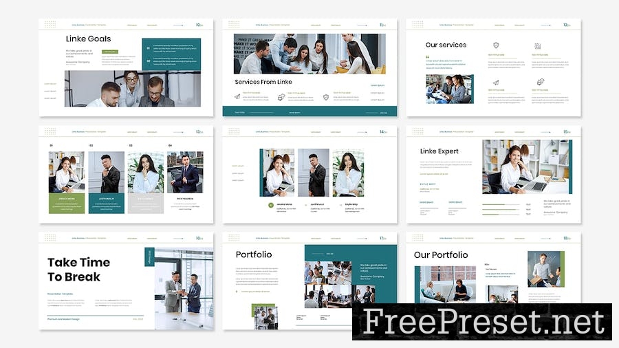 Linke Business Presentation Google Slide Template GVXRD4B