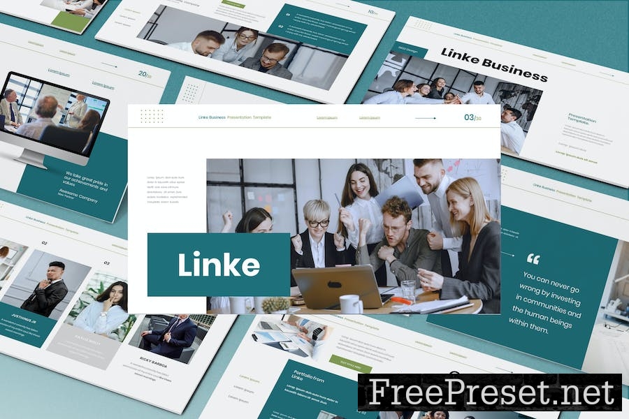 Linke Business Presentation Google Slide Template GVXRD4B