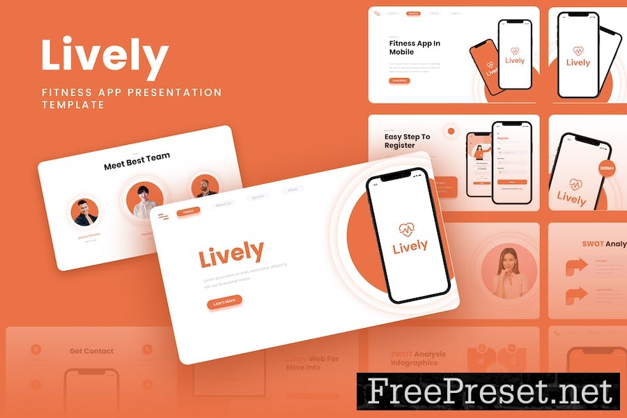 Lively - Fitness App & SAAS Google Slides Template JBVF9D2