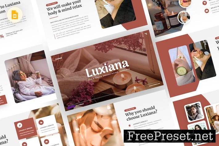 Luxiana - Spa & Sauna Google Slides Template J8H7PTE