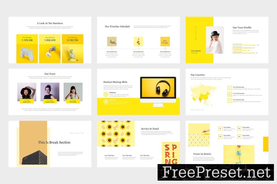 Lyzea : Pitch Deck Yellow Google Slides Template VZ5PJH8