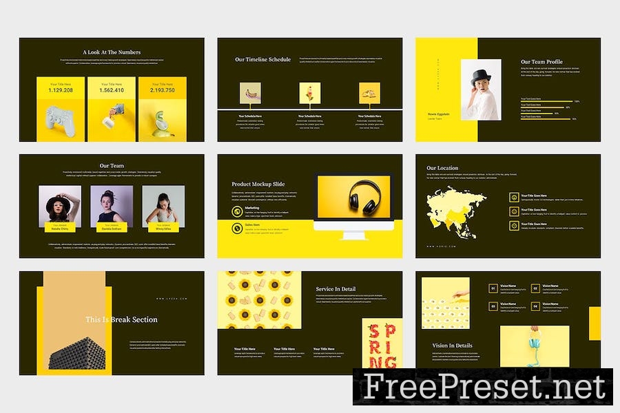 Lyzea : Pitch Deck Yellow Google Slides Template VZ5PJH8