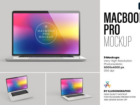 Macbook Pro Mockup - 9 views 10292428