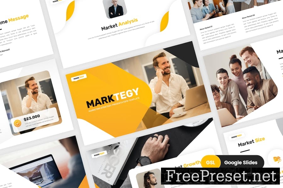 Marktegy - Marketing Plan Google Slides Template KYLBY8Z