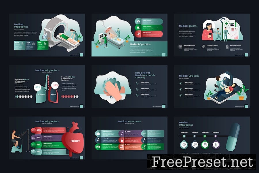 Medic Infographic Google Slides B2PWHQG