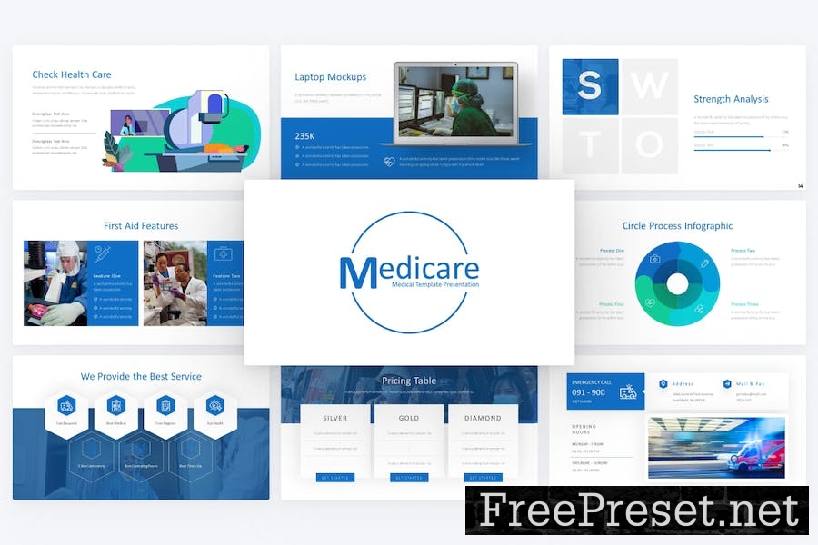 Medicare Medical PowerPoint Template TRLP5TL