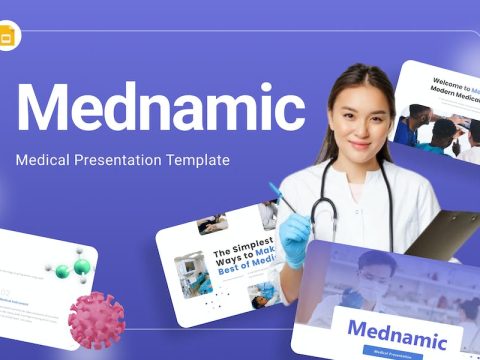 Mednamic Blue Professional Medical Google Slides DH8J7KL