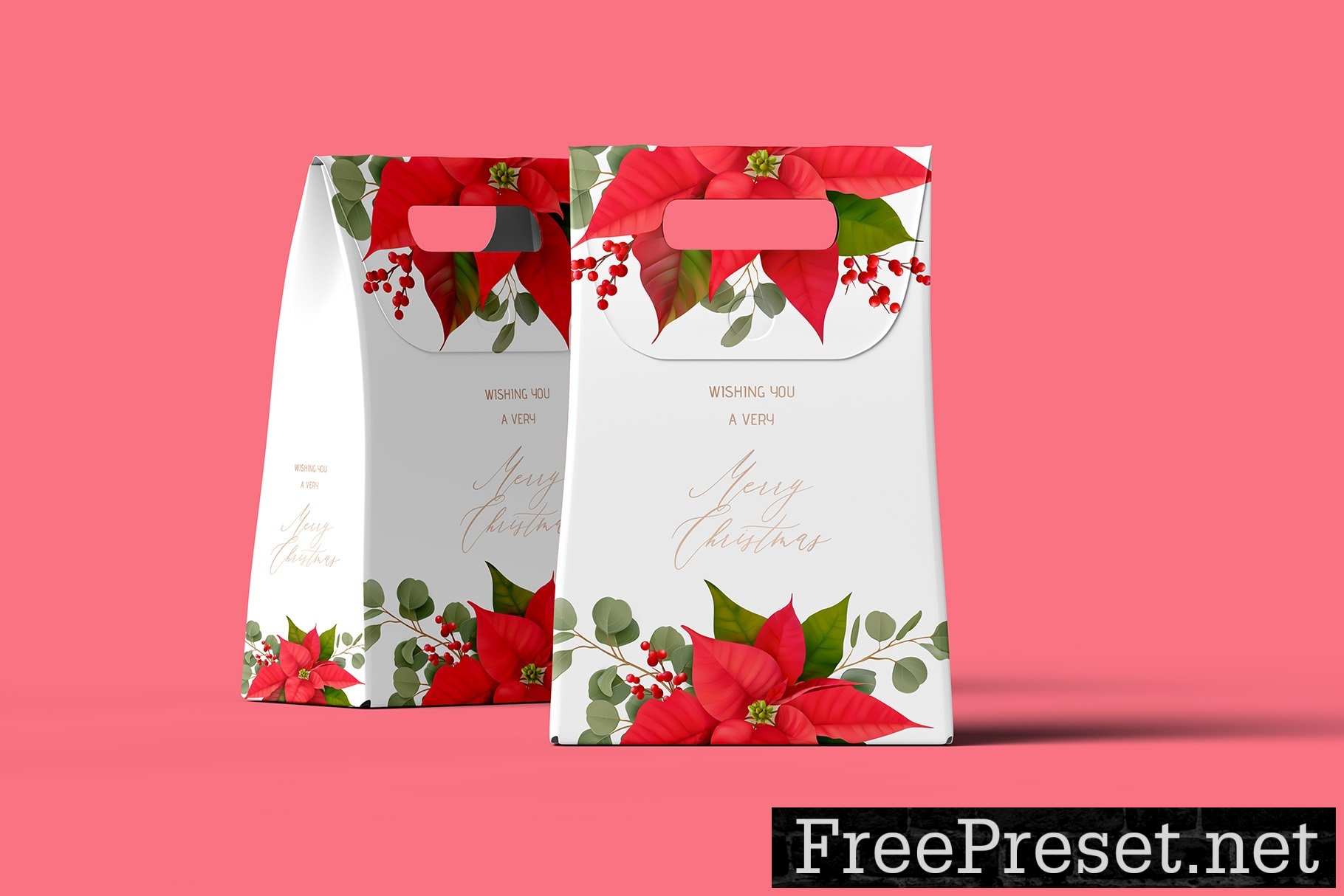 Merry Christmas Gift Box Mockup 10313848