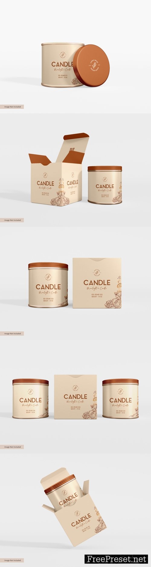 Metal candle jar branding mockup