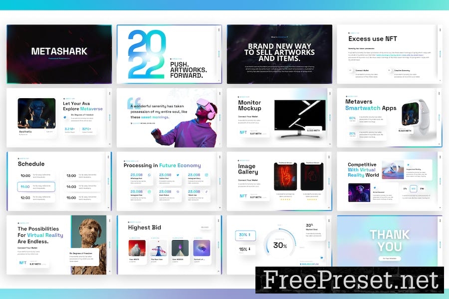 MetaShark Creative NFT Google Slides Template UNRS4E9