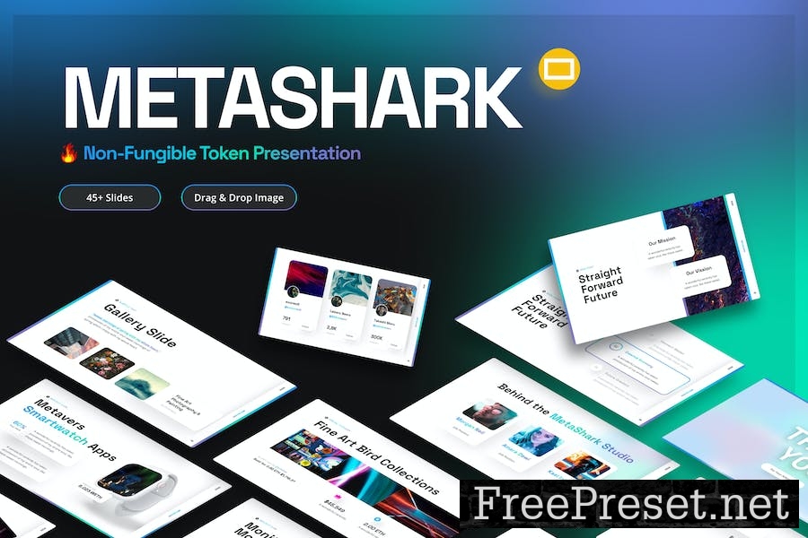 MetaShark Creative NFT Google Slides Template UNRS4E9