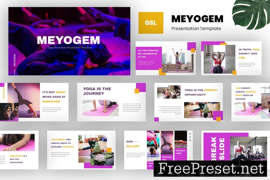 Meyogem - Yoga Minimalism Google Slides Template VUVF5LQ